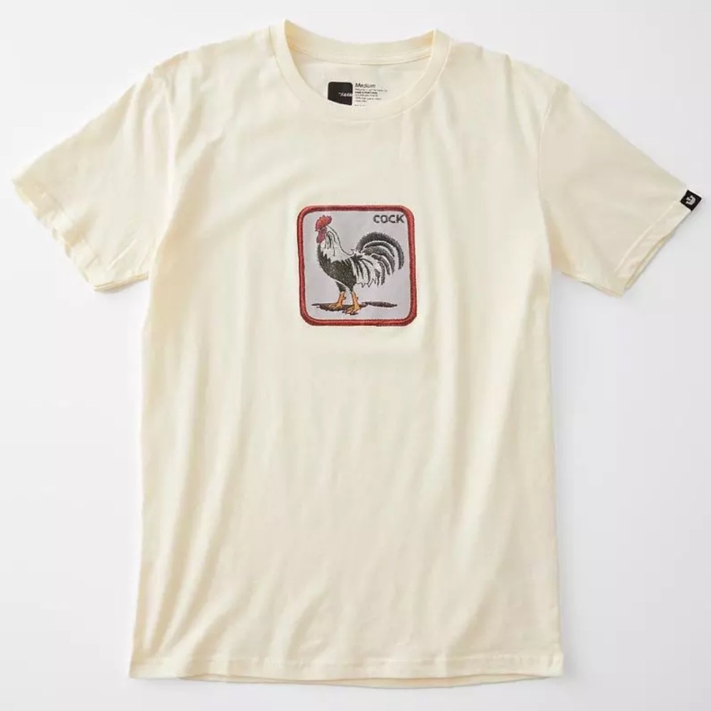 Goorin Bros. Rooster Co*k Clucker The Farm Beige T-Shirt Cream Medium New W/ Tag